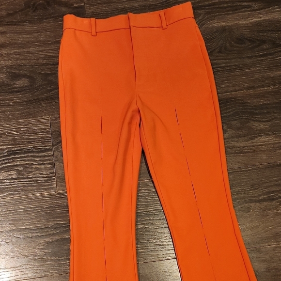 ❤️ NWOT! ZARA HIGH RISE FLARE SPLIT HEM PANTS, SMALL - Picture 5 of 12